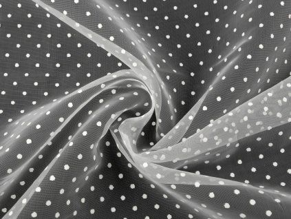 Organza s bodkami (Farba 1 biela)