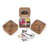 Sewing kit in a cork case