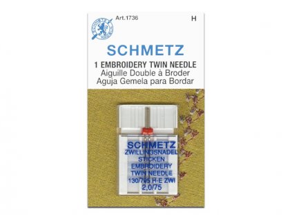 Vyšívacia dvojihla Schmetz 130/705 H-E ZWI NE 2,0 SMS 75 EMBROIDERY