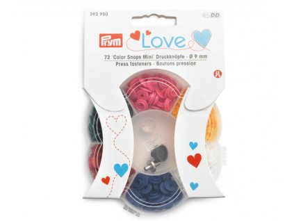 Sada farebných patentiek 9 mm v boxe Prym Love