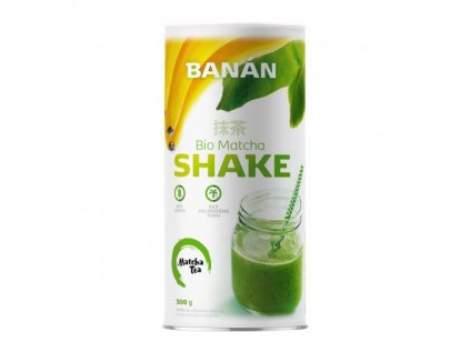 bio matcha tea shake bananovy 300 g prakticky tubus produktove foto