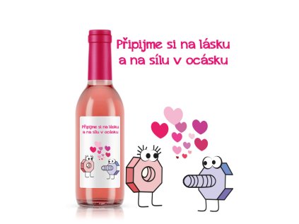 darkove ovocne vino malinak pripijme si na lasku a na silu v ocasku 250ml lahvička s etiketou šroubku vyznavajícího lásku matici