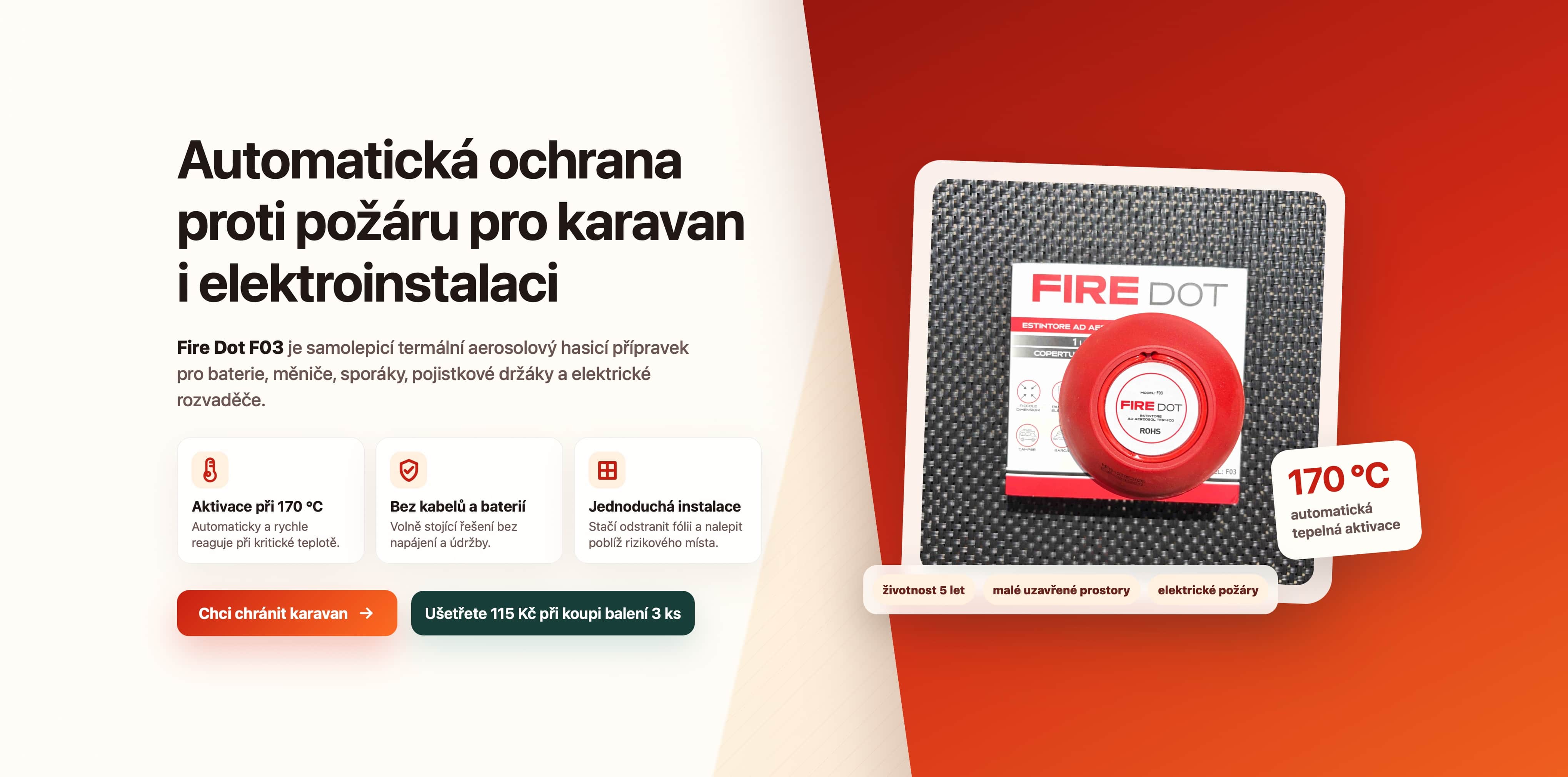 Automatická ochrana proti požáru Fire Dot F03