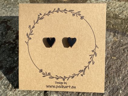 Náušnice Srdíčka černá