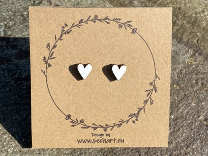 Náušnice Srdíčka bílá