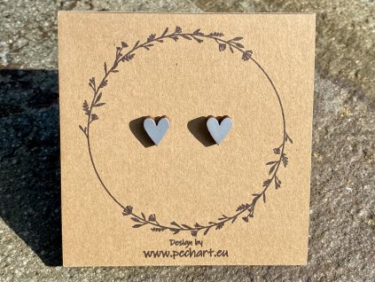 Náušnice Srdíčka šedá