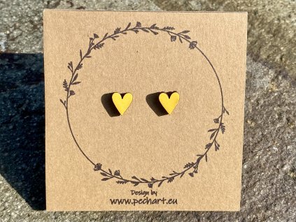 Náušnice Srdíčka žlutá