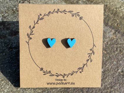 Náušnice Srdíčka světle modrá