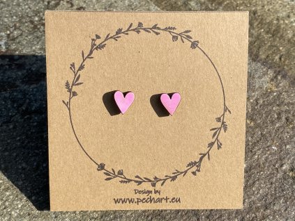 Náušnice Srdíčka růžová