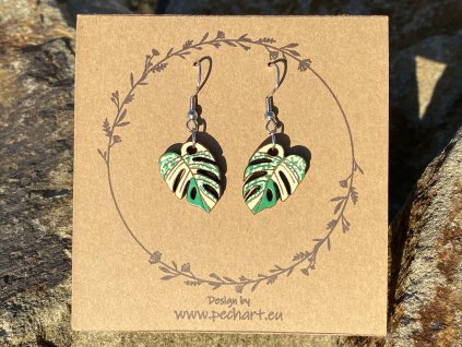 Náušnice Monstera deliciosa Thai Constellation