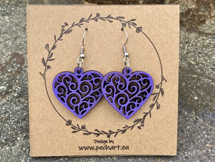 Náušnice Vánoční srdíčka