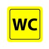 Piktogram - WC - (80 x 80 mm) (Barva desky ZLATÁ DESKA / ČERNÉ GRAVÍROVÁNÍ)