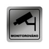 Piktogram - MONITOROVÁNO - (80 x 80 mm) (Barva desky ZLATÁ DESKA / ČERNÉ GRAVÍROVÁNÍ)