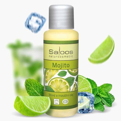 saloos mojito - Bio masážní a tělový olej s osvěžující vůní má povzbuzující účinky při stresu a únavě. Pokožku úžasně rozzáří, vyživí a zpevní.