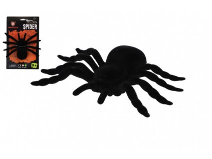 Pavouk střední plyš 15x12cm na kartě karneval