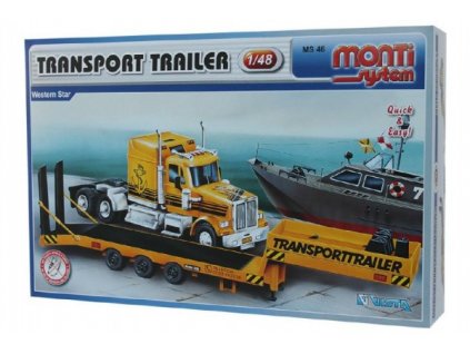 Stavebnice Monti System MS 46 Transport Trailer Western Star 1:48 v krabici 32x20,5x7,5cm