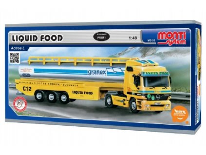 Stavebnice Monti System MS 55 Liguid Food Actros L-MB 1:48 v krabici 31,5x16,5x8cm