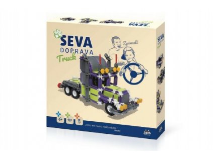 Stavebnice SEVA DOPRAVA Truck plast 402 dílků v krabici 35x33x5cm