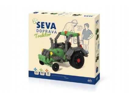 Stavebnice SEVA DOPRAVA Trakor plast 384 dílků v krabici 35x33x5cm 5+