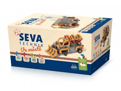 Stavebnice SEVA TECHNIK Ve městě plast 956 dílků v krabici 27x38x18cm