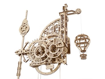 Ugears 3D dřevěné mechanické puzzle Nástěnné hodiny Aero