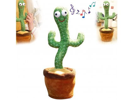 Plyšový tančící a mluvící kaktus