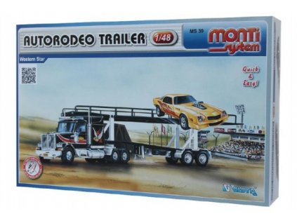 Stavebnice Monti System MS 39 Autorodeo Trailer Western star 1:48 v krabici 32x20x7,5cm