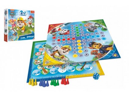 Soubor her 2v1 Člověče, nezlob se, Psí závod Tlapková patrola/Paw Patrol v krabici 24,5x24,5x5cm