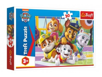 Puzzle Tlapková patrola vždy včas/Paw Patrol 27x20cm 30 dílků v krabičce 21x14x4cm