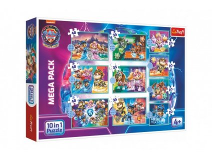 Puzzle 10v1 Šťastný den psů Tlapková Patrola/Paw Patrol v krabici 40x27x6cm