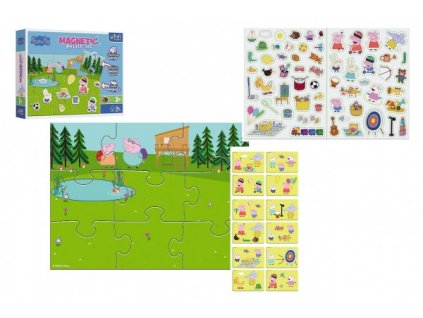 Magnetické puzzle Peppa a její zábava/Peppa Pig 12 dílků v krabici 28,5x22x5cm