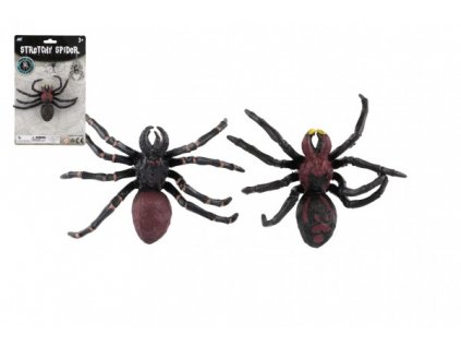 Pavouk antistresový natahovací silikon 10x12cm  na kartě