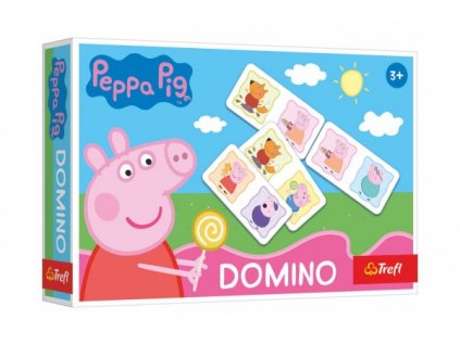 Domino papírové Prasátko Peppa/Peppa Pig 21 kartiček společenská hra v krabici 21x14x4cm
