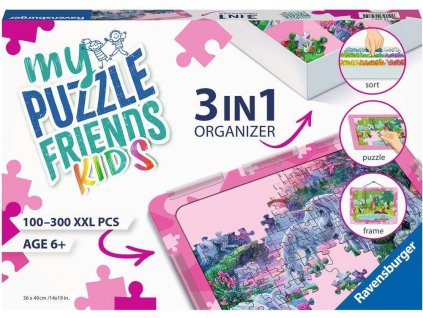 RAVENSBURGER Sada pro skládání puzzle My Puzzle Friends Kids 3v1 růžová