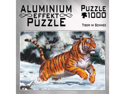 M.I.C. Metalické puzzle Tygr ve sněhu 1000 dílků