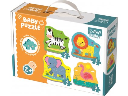 TREFL Baby puzzle Zvířata na safari 4v1 (3,4,5,6 dílků)