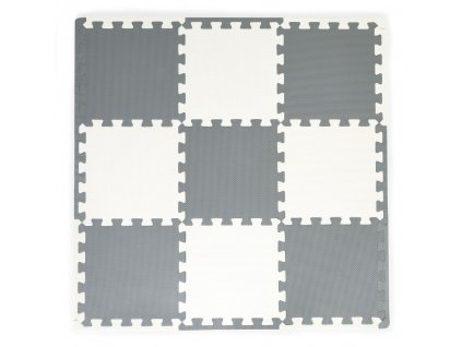 ECOTOYS Pěnové puzzle šedo-bílé s okraji