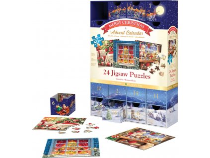 EUROGRAPHICS Puzzle Adventní kalendář: Veselé Vánoce 24x50 dílků