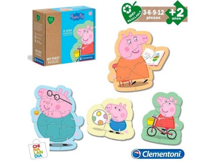 CLEMENTONI Play For Future Moje první puzzle Prasátko Peppa 4v1 (3,6,9,12 dílků)