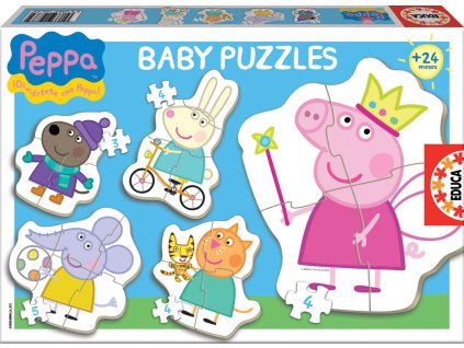 EDUCA Baby puzzle Prasátko Peppa 5v1 (3-5 dílků)