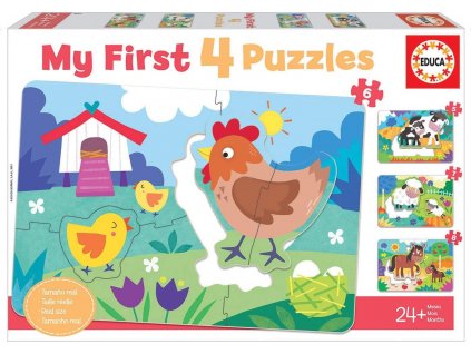 EDUCA Moje první puzzle Maminky a mláďátka 4v1 (5,6,7,8 dílků)