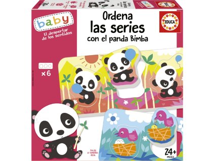 EDUCA Baby vkládačka Panda Bimba a kamarádi 6x3 dílky