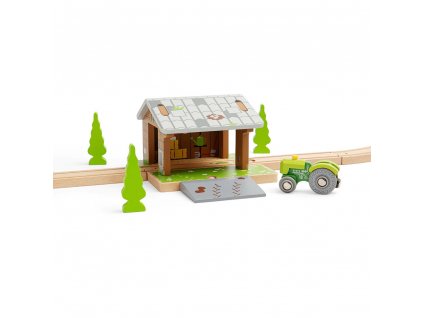 Bigjigs Rail Stodola na kolejích