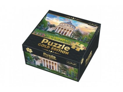 Puzzle Rumunské Atheneum, Bukurešť, Rumunsko - Zlaté vydání 500 dílků 48x34cm v krabici 26x26x10cm