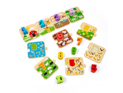 Bigjigs Toys Puzzle s obrázky a čísly