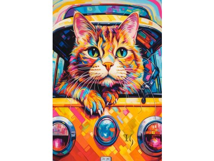 CASTORLAND Puzzle Kočičí cestování busem 1000 dílků