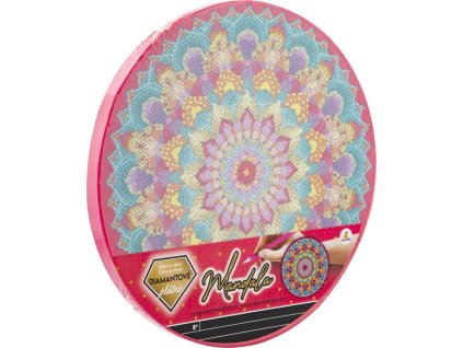 ALLTOYS Diamantové malování Mandala 30cm, růžová