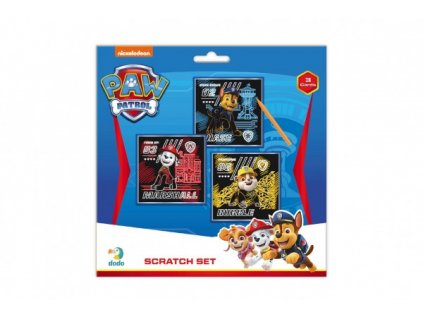 Škrabací obrázek 3ks barevný Tlapková patrola/Paw Patrol 20x20cm na kartě