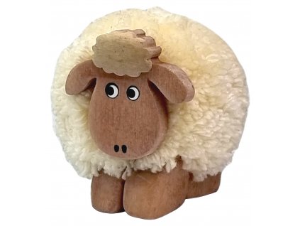 Dvěděti Dřevěná figurka XL pompon Ovce
