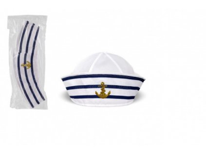 Čepice námořnická látka průměr 27cm v sáčku karneval